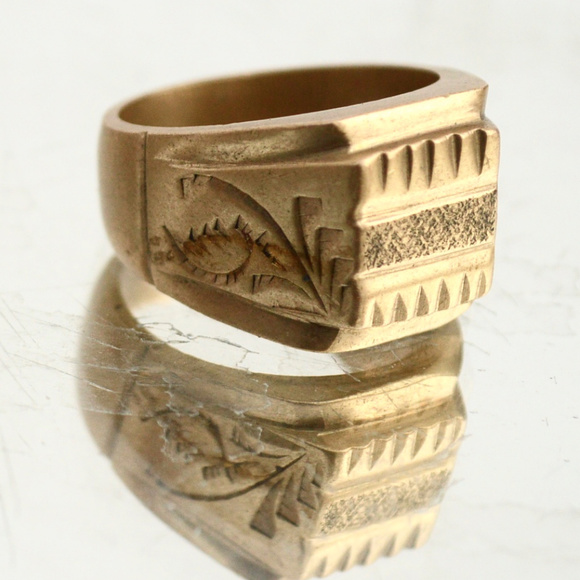 Other - Solid Mens Heavy Brass Etched Ring Size 10.5 Mans Other - Solid Mens Heavy Brass Etched Ring Size 10.5 Mans